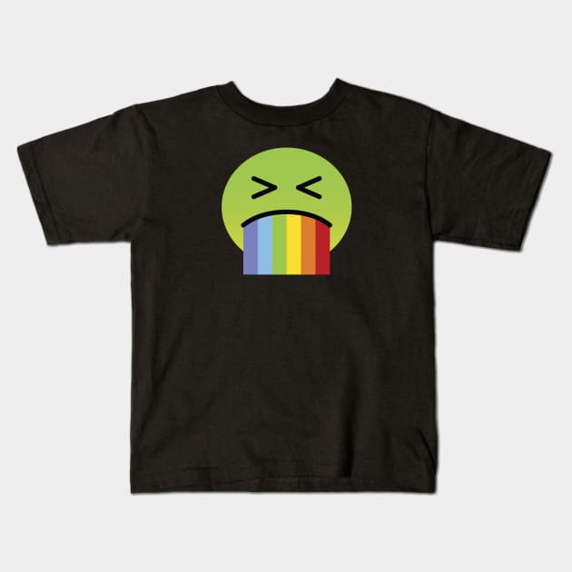 A sickly-green face with concerned eyes and puffed, often red cheeks Kids T-Shirt by TheMeddlingMeow